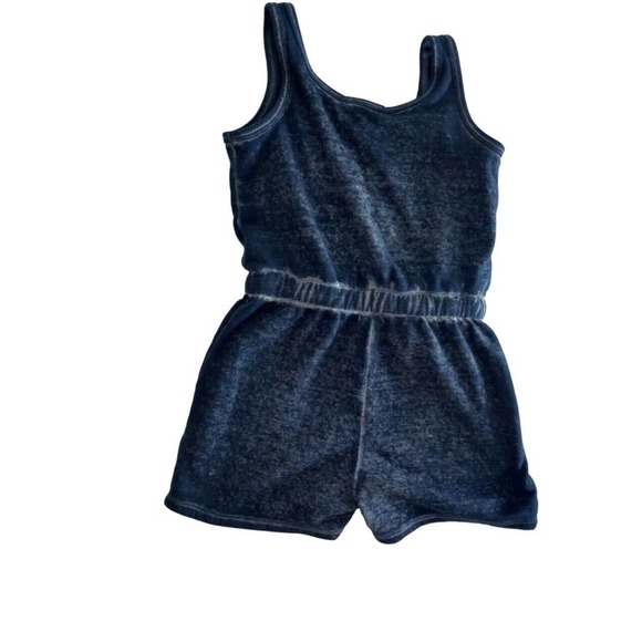 Kid Thread 4 Thought Recycled Polyester Organic Cotton Soft Navy Romper Sz 7 - Picture 2 of 6